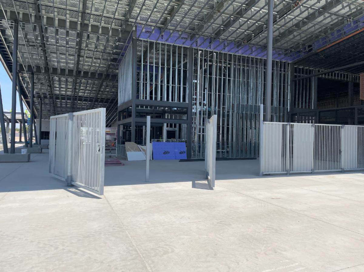 The cafeteria, located at the front of the school attached to the administration building, is still being constructed.